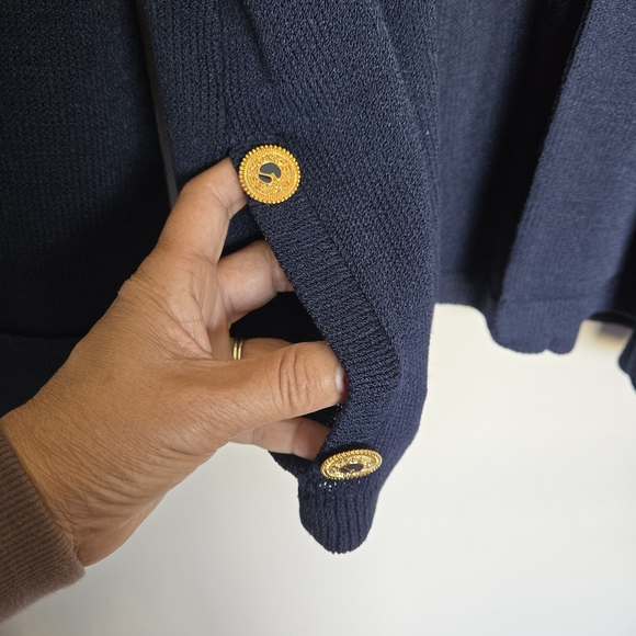 Vintage St. John Santana Knit Open Front Pocket Cardigan Sweater 8 - Picture 7 of 14